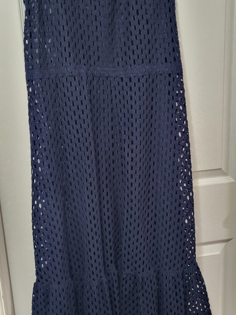 Cute ,Chico's Navy Eyelet Midi Dress - Picture 2 of 3
